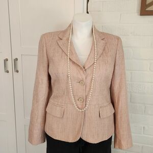 Elegant Women's Blazer in Soft Pink New York & Company Tweed Blazer Size 14